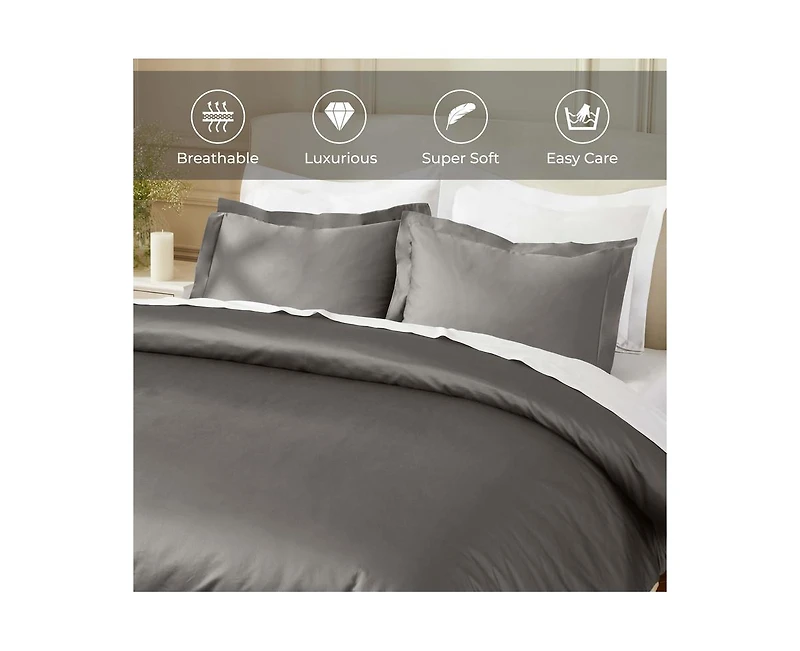 Superior Egyptian Cotton 850 Thread Count Solid Duvet Cover Set, King/California King