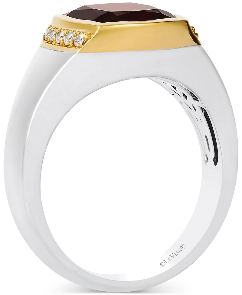Le Vian Men's Pomegranate Garnet (5-1/4 ct. t.w.) & Nude Diamond (1/5 ct. t.w.) Ring in Sterling Silver & 14k Gold