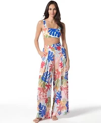 Vince Camuto Womens Printed Square Neck Bikini Top Cover Up Pants