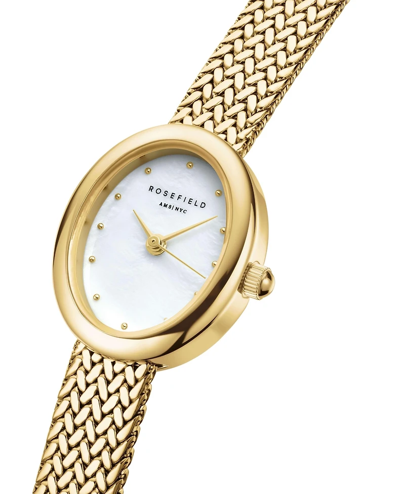 Rosefield Mini Oval Women's Gold Tone Stainless Steel Bracelet Watch 22mm
