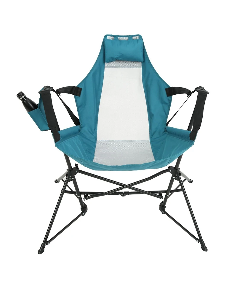 Streamdale Blue portable folding rocking chairs (2pcs) for camping/lawn