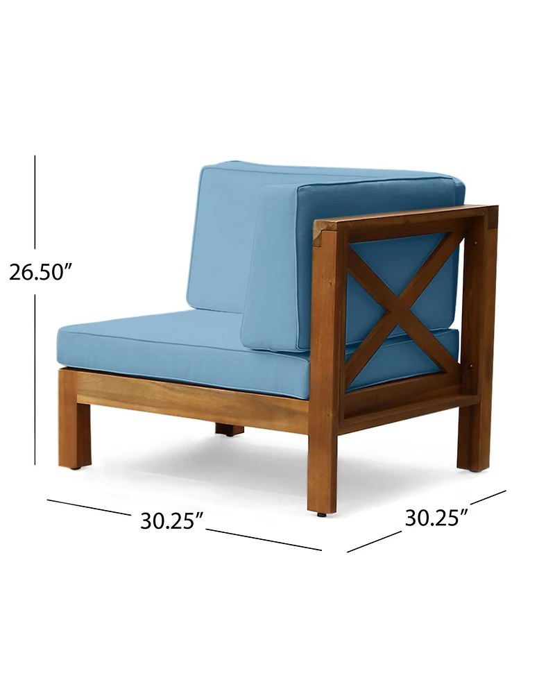 Streamdale Teak Acacia Wood Outdoor Set, 2 Armchairs & Coffee Table - Blue