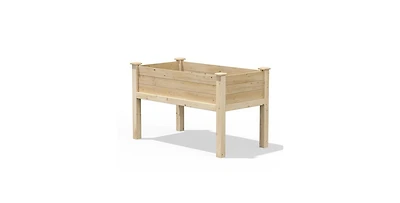 Farmhouse 24-in x 48-in x 31-in Cedar Elevated Victory Garden Bed