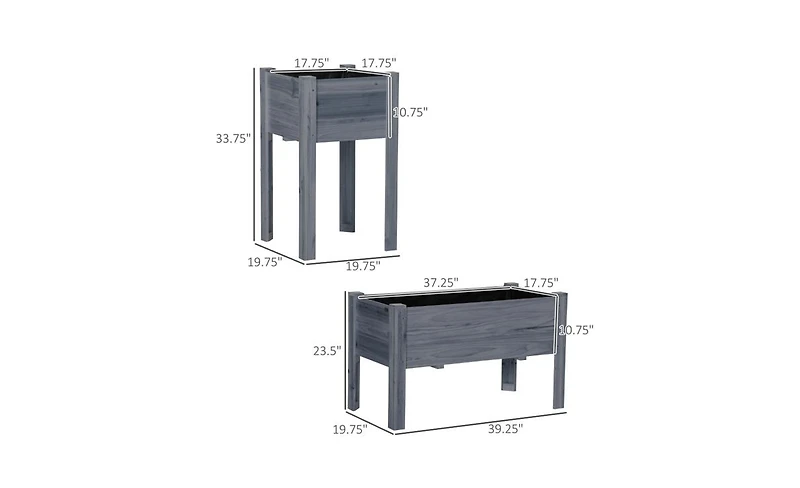 Multi-Functional Wooden Planter Box with Separate Flower Space