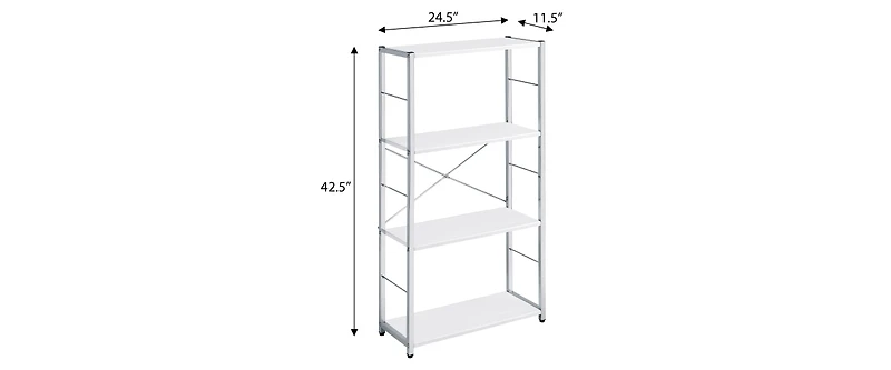 Storage Rack Shelving Unit Storage Shelf Steel Garage Utility Rack 4-Shelf Adjustable Shelves Heavy Duty Display Stand for Books, Kitchenware, Tools B