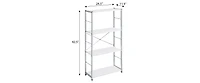 Storage Rack Shelving Unit Storage Shelf Steel Garage Utility Rack 4-Shelf Adjustable Shelves Heavy Duty Display Stand for Books, Kitchenware, Tools B