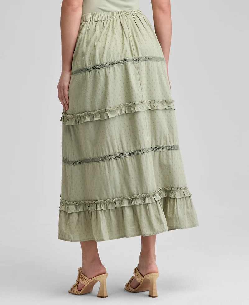 And Now This Women's Pull-On Tiered Cotton Maxi Skirt, Exclusively at Macy's
