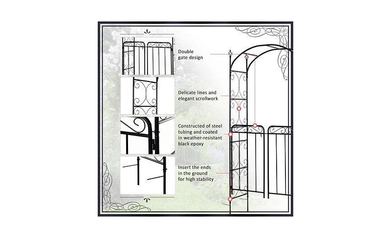 Garden Arch – Decorative Archway for Garden, Backyard, or Outdoor Pathway Accent