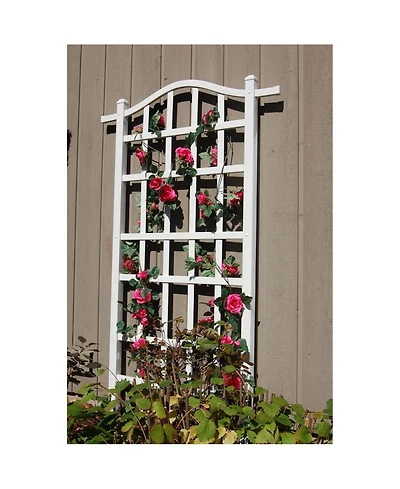 Outdoor Vinyl Garden Plant Trellis with Ground Anchors