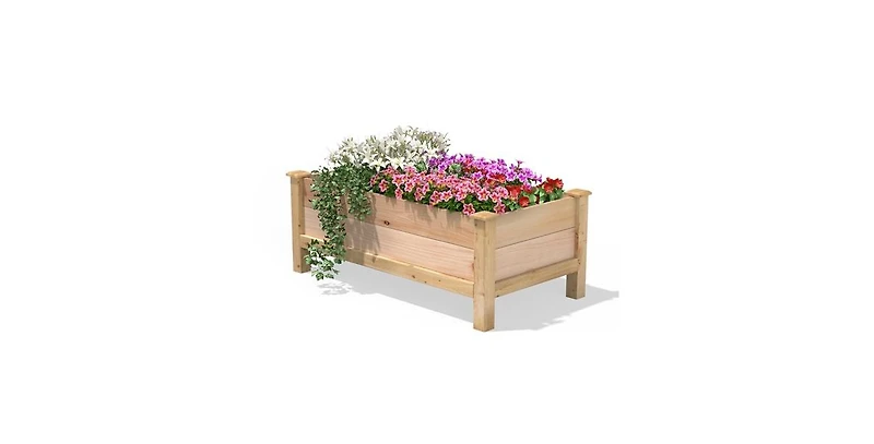 Farmhouse 24-in x 48-in x 19-in Cedar Elevated Victory Garden Bed