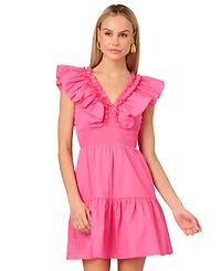 Adrianna by Adrianna Papell Women's Ruffled Cotton Fit & Flare Dress