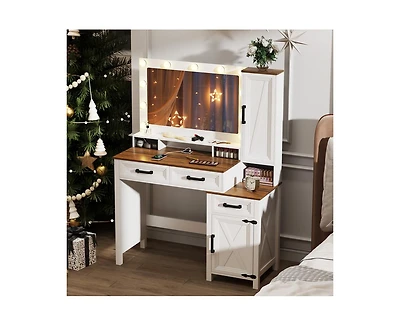 Vlsrka Vanity Desk with Mirror and Light