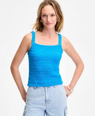 On 34th Women's Cotton Gauze Smocked Tank, Exclusively at Macy's
