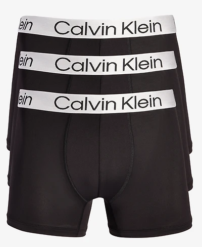 Calvin Klein Men's 3-Pk. Chromatic Brushed Micro Trunks