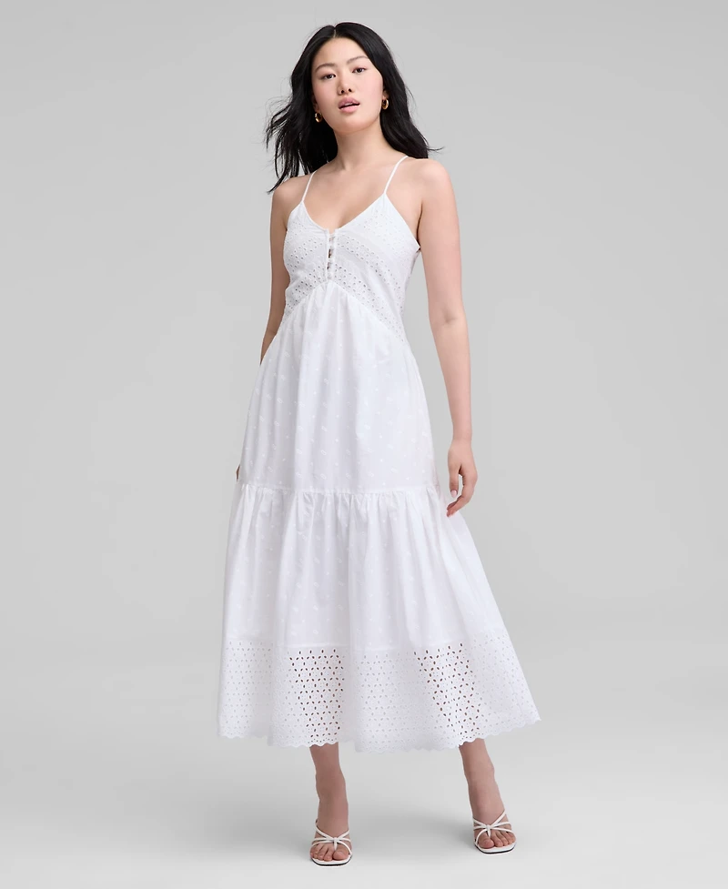 And Now This Petite Cotton Eyelet Tiered Maxi Dress, Exclusively at Macy's