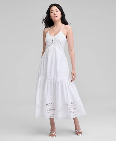 And Now This Petite Cotton Eyelet Tiered Maxi Dress, Exclusively at Macy's