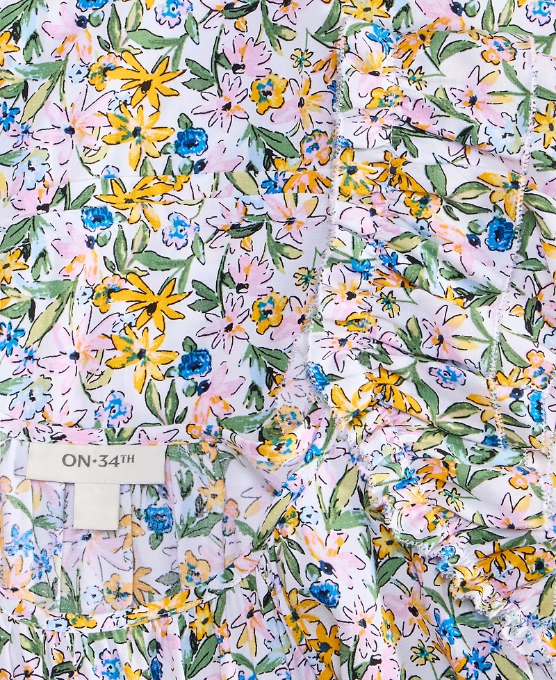 On 34th Women's Printed Balloon-Sleeve Blouse, Exclusively at Macy's