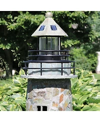 Outdoor Backyard Garden Nautical Lighthouse Solar Led Pathlight Statue Figurine - 36" - Cobblestone