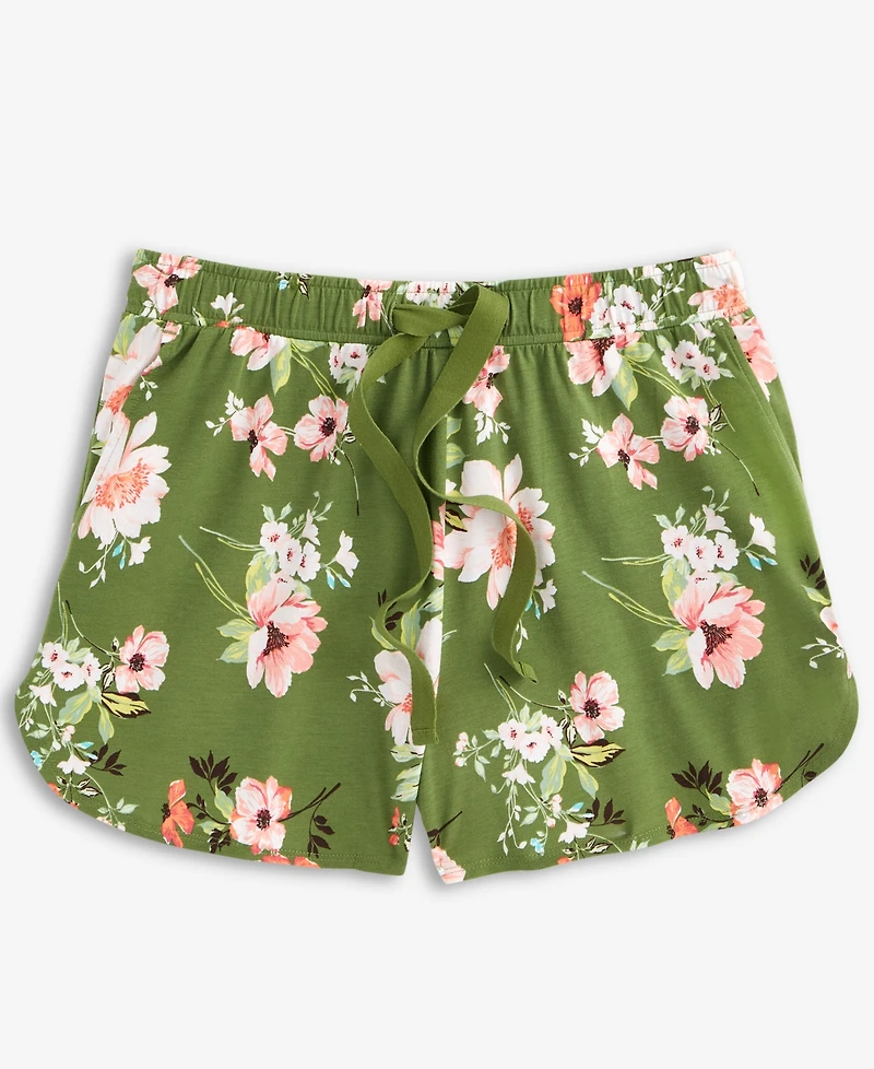 State of Day Women's Floral Knit Drawstring Shorts Xs-3X, Exclusively at Macy's