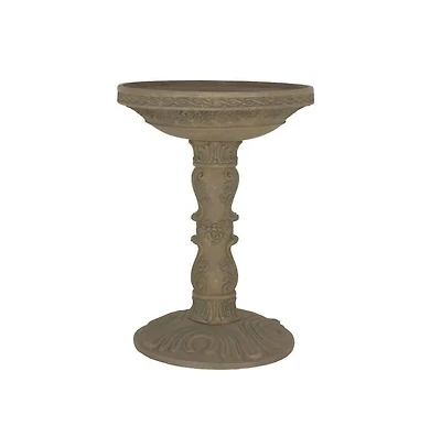 Outdoor Fiberglass Bird Bath with Aged Granite Stone Finish for Garden Decoration