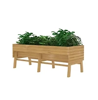 Outdoor Modern Cedar Wood Raised Garden Bed Planter 70-inch x 31-inch