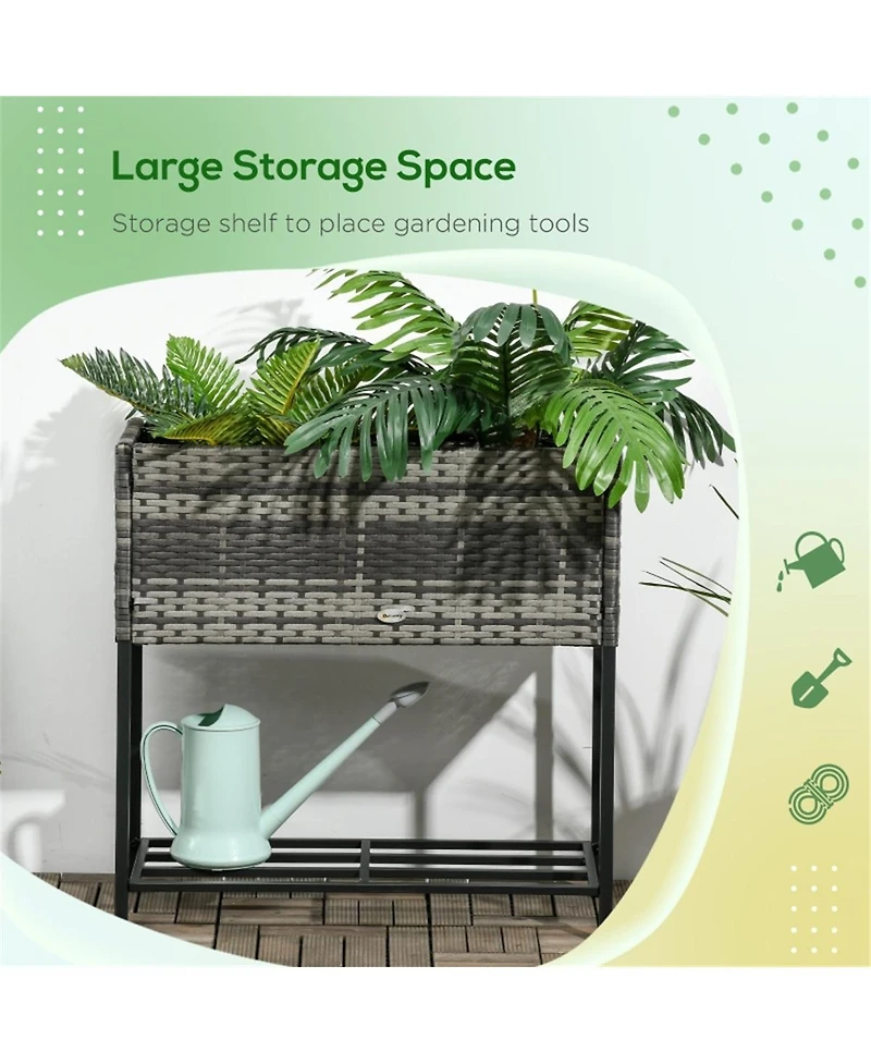 Garden Bed Sturdy Wooden Planter for Growing Vegetables, Herbs, and Flowers