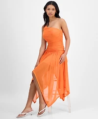 Bar Iii Women's One-Shoulder Handkerchief-Hem Midi Dress, Exclusively at Macy's