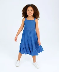 Rare Editions Toddler and Little Girls Crochet Gauze Sundress