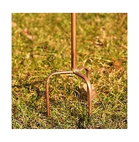 Outdoor Powder-Coated Iron Birdhouse with 3-Prong Garden Stake in Copper Finish