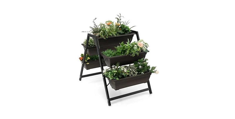 3 Tier Patio Raised Garden Bed Planter Boxes Herbs Flowers Vegetables