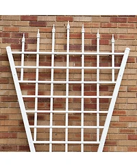 Fan-Shaped Garden Trellis with Pointed Finials for Climbing Plants and Outdoor Decor