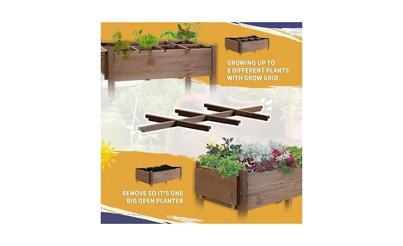 Multi-Tier Wooden Garden Box for Plants and Storage