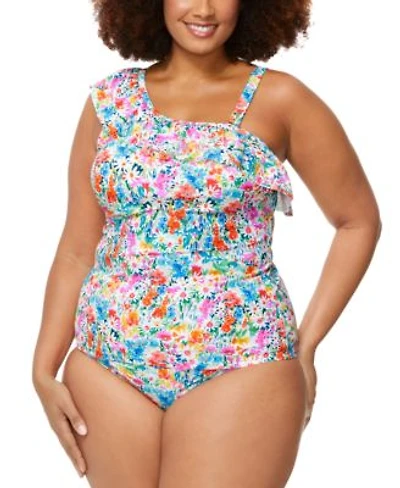 Raisins Curve Trendy Plus Size Ysabel Tankini Top Costa Side Shirred Bikini Bottoms