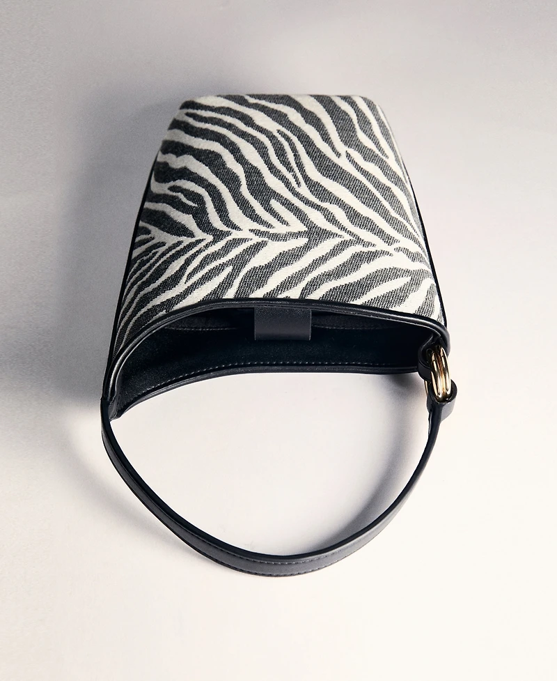 Mango Women's Zebra-Print Bucket Bag