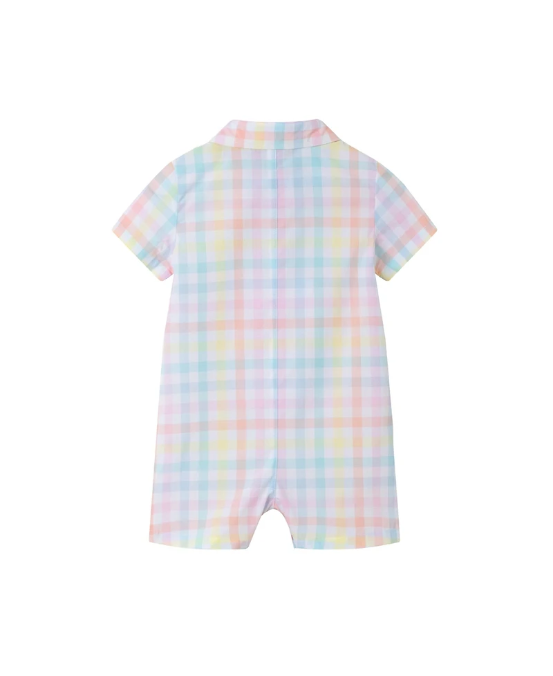 Andy & Evan Baby Boys Easter Plaid Shirtall w/Bowtie