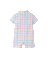 Andy & Evan Baby Boys Easter Plaid Shirtall w/Bowtie