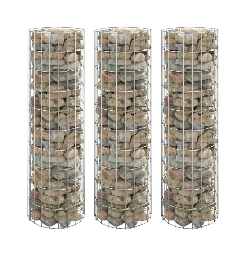Circular Gabion Raised Beds 3 pcs Galvanized Steel 11.8"x39.4"
