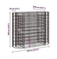 Gabion Raised Bed Galvanized Iron 47.2"x19.7"x39.4"