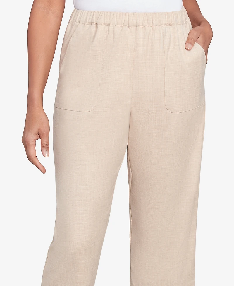 Alfred Dunner Women's Catalina Island Patch Pocket Elastic Waistband Capri Pants