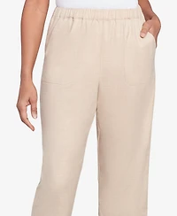Alfred Dunner Women's Catalina Island Patch Pocket Elastic Waistband Capri Pants