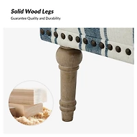 Geltrude farmhouse barbed wooden armchair with spike head trim