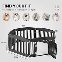 Dog Playpen Adjustable Folding Portable Pet Fence For Small To Medium Dogs Indoor Outdoor Use