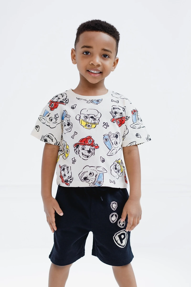 Paw Patrol Boys T-Shirt and French Terry Shorts Outfit Set