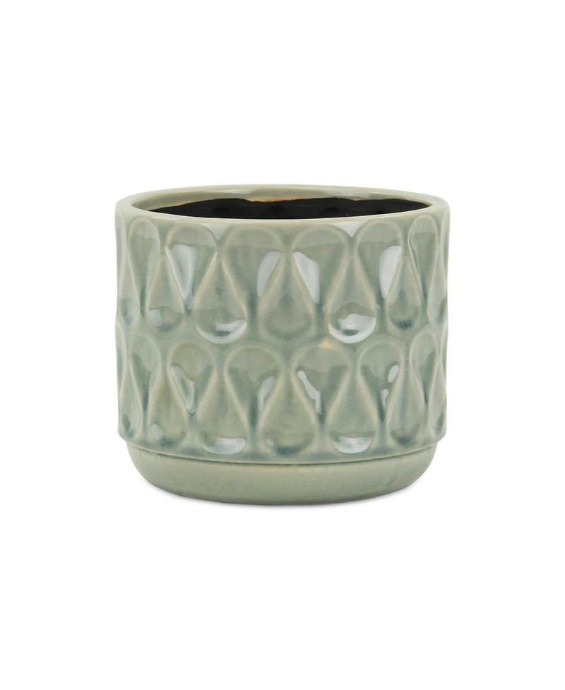 Geometric Ceramic Round Pot Planter – Indoor & Outdoor Decorative Planter