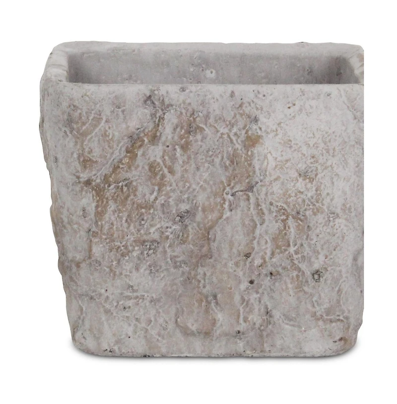Modern Cement Pot Planter – Rectangular Indoor/Outdoor Garden Box with Speckle Glaze Finish