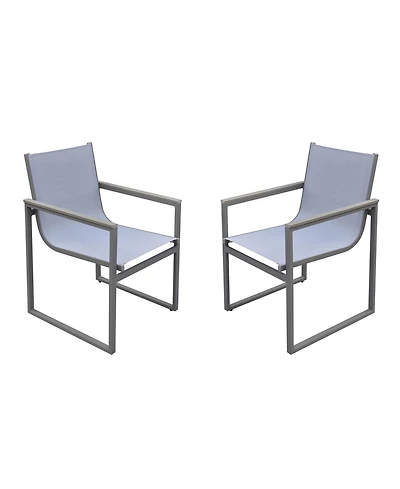 Set of Two Metal Dining Chairs – Outdoor Seating for Porch & Garden