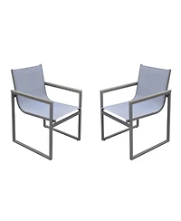 Set of Two Metal Dining Chairs – Outdoor Seating for Porch & Garden