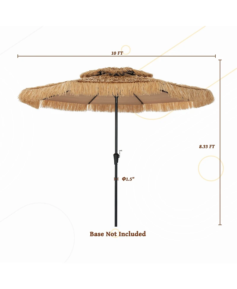 Mondawe Ft Hawaiian Beach Parasol Outdoor Umbrella