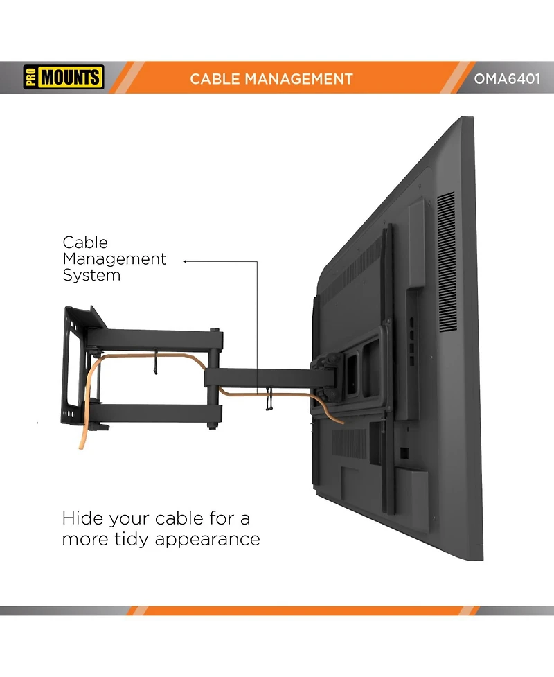 ProMounts Full Motion Tv Wall Mount for TVs 37" to 92" Up to 88 lbs