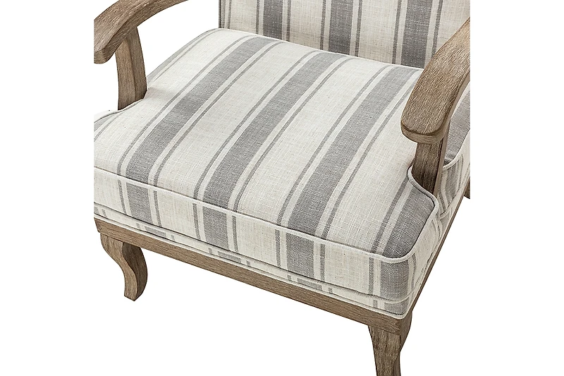 Rinaldo Farmhouse Armchair with Solid Wood Armrests